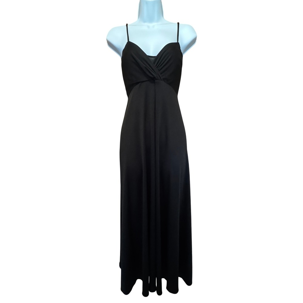 Vintage 90s Ursula of Switzerland Maxi Dress 14 Black Goth Witchy Vamp Glam FLAW
